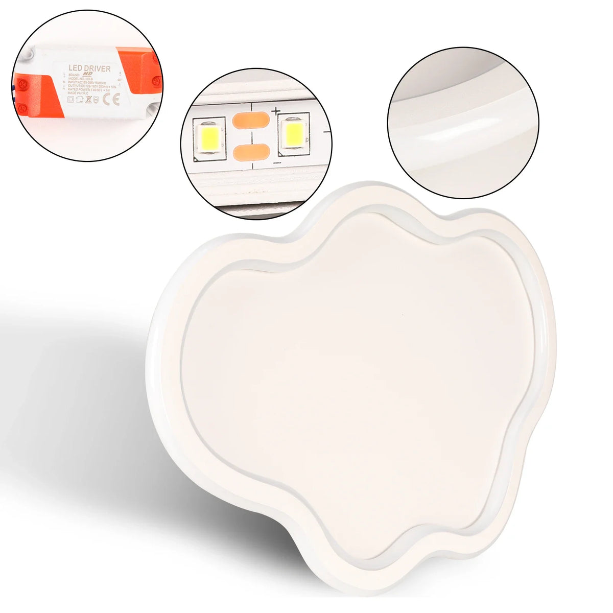 plafonnier led nuage blanc moderne sans fil autonome flux lumineux variable certifications sécurité