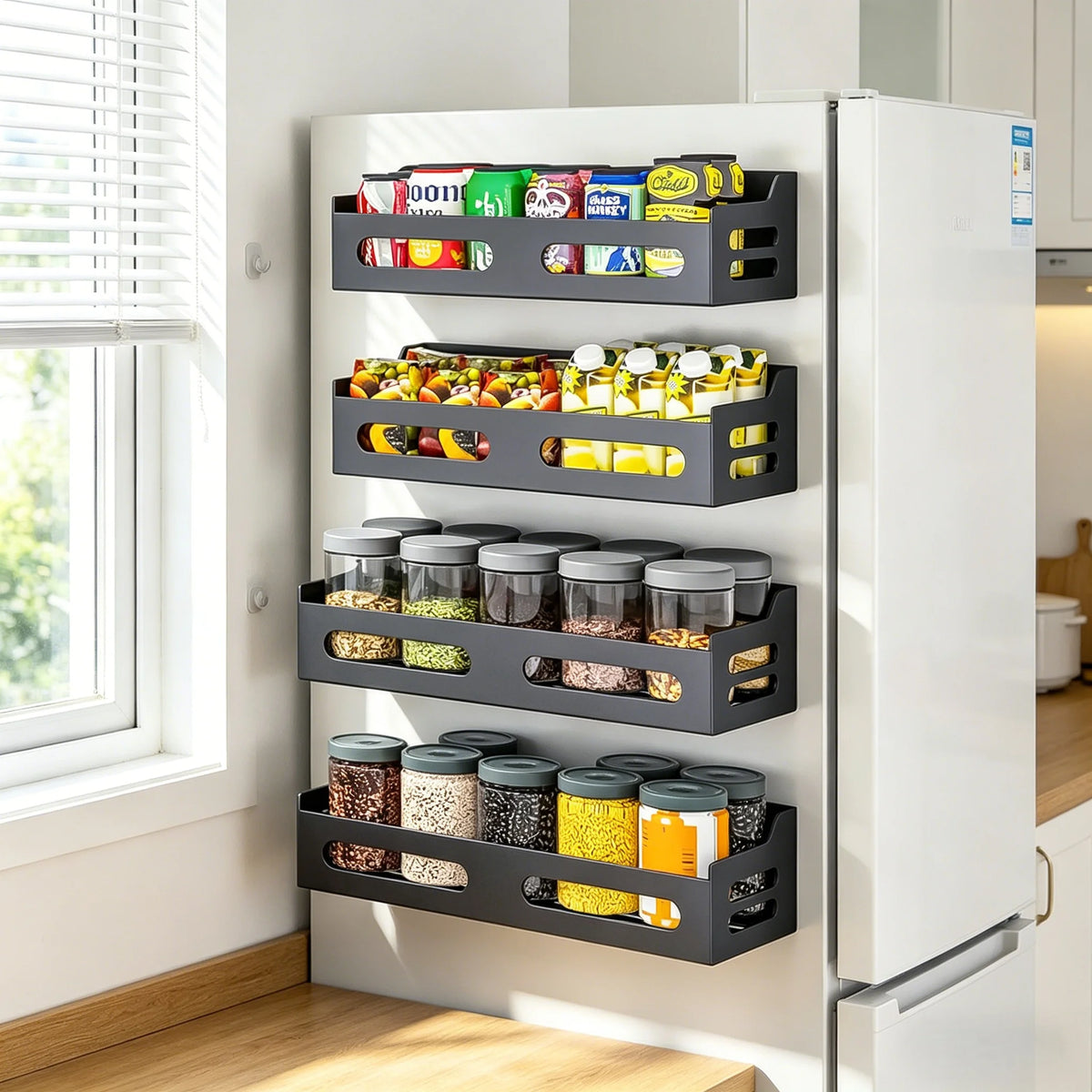 organisateur magnétique réfrigérateur aimants multifonctionnel cuisine supports rangement pots bocaux bouteilles minimalist moderne
