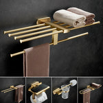 porte serviettes moderne élégants finition brossée or gris métallisé salle bain accessoire quincaillerie fixations