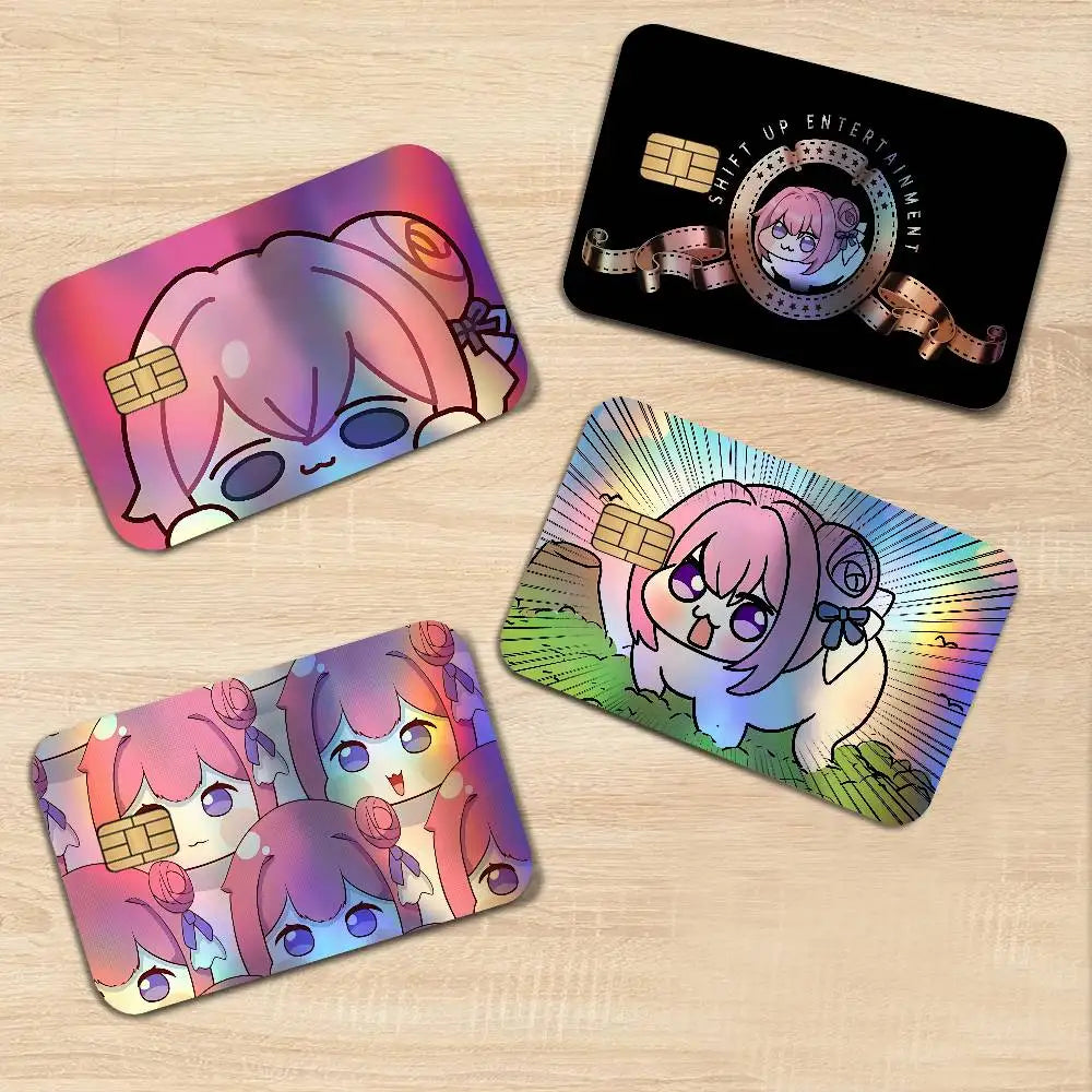 stickers carte bancaire laser waterproof antiusure dessin animé mascotte mignonne adhésifs rembourrables sans résidu