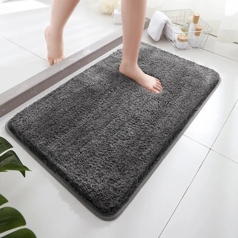tapis bain poilu antidérapant imperméable résistant couleur gris moderneintérieur prière cuisine chambre