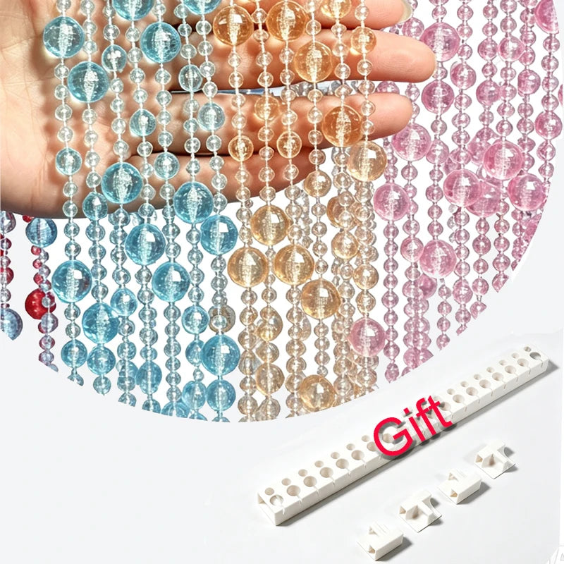 rideau pvc clips moderne rose bleu clair facile porte maison translucent