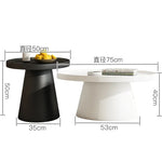 table basse moderne minimaliste ronde fer noir blanc salon maison