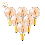 ampoules led vintage globe marron clair transparentes e12 220v 20000h 249 lumens 360°
