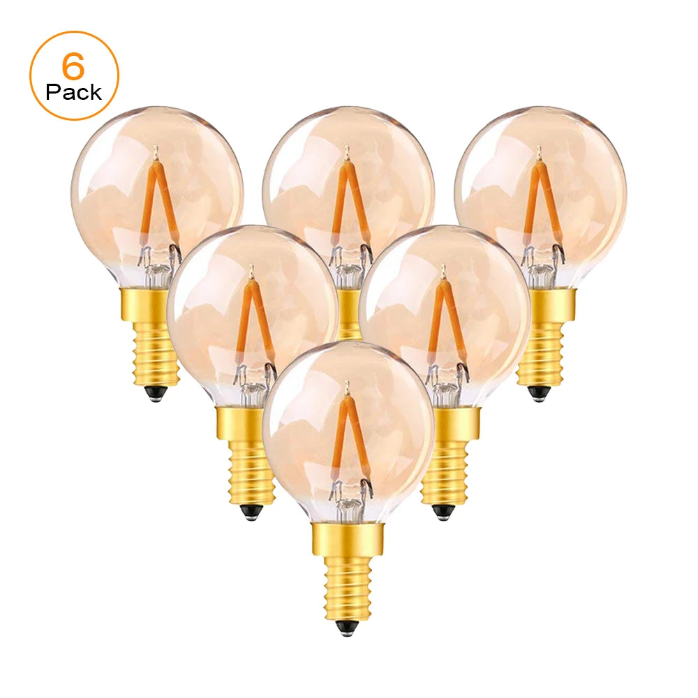 ampoules led vintage globe marron clair transparentes e12 220v 20000h 249 lumens 360°