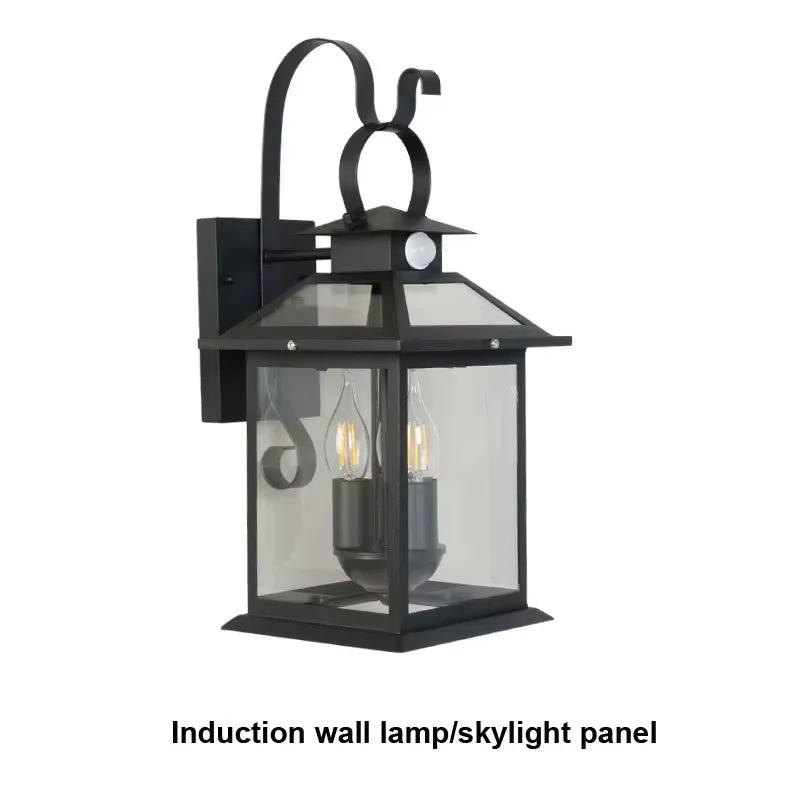 lampe murale noire transparente classique éclairage automatique moderneintérieurextérieur