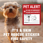 autocollants urgence animaux compagnie chiens chats oiseaux pompe incendie numéro d'urgence graphique informatif stickers