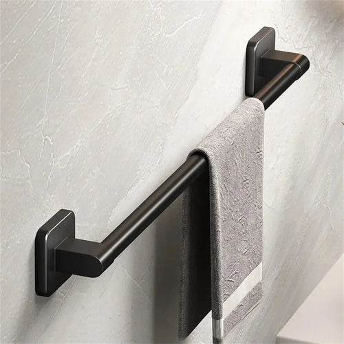 porte serviettes mural adhésif noir moderne salle bain cuisine rangement serviettes grille dimension aluminium