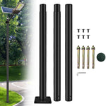 poteau lumineux solaire moderne noir lisse 3m vis clé molette