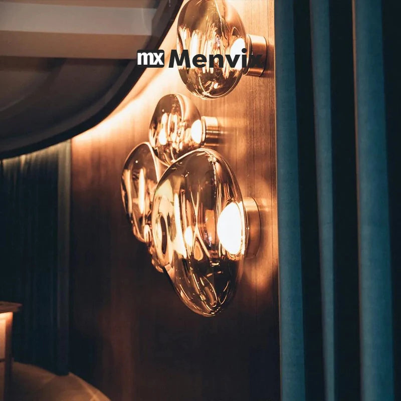 appliques murales modernes lampes led verre translucide forme organique suspension chambre cuisine salle manger