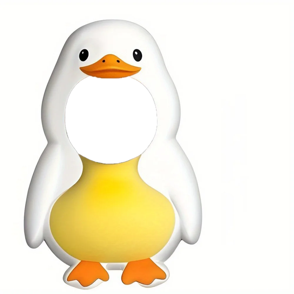 masque photo canard stylisé blanc jaune orange amovible lavable cartoon