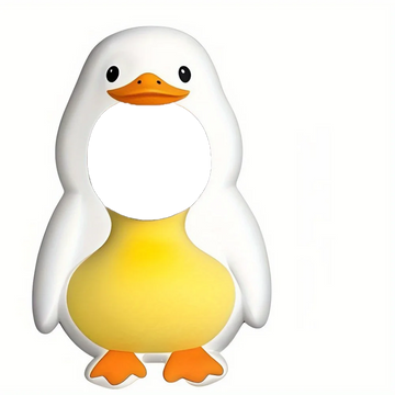 masque photo canard stylisé blanc jaune orange amovible lavable cartoon