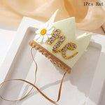 guirlande fleurs anniversaire mariage blanc jaune simple décoration minimaliste océillets inclusion ruban protection