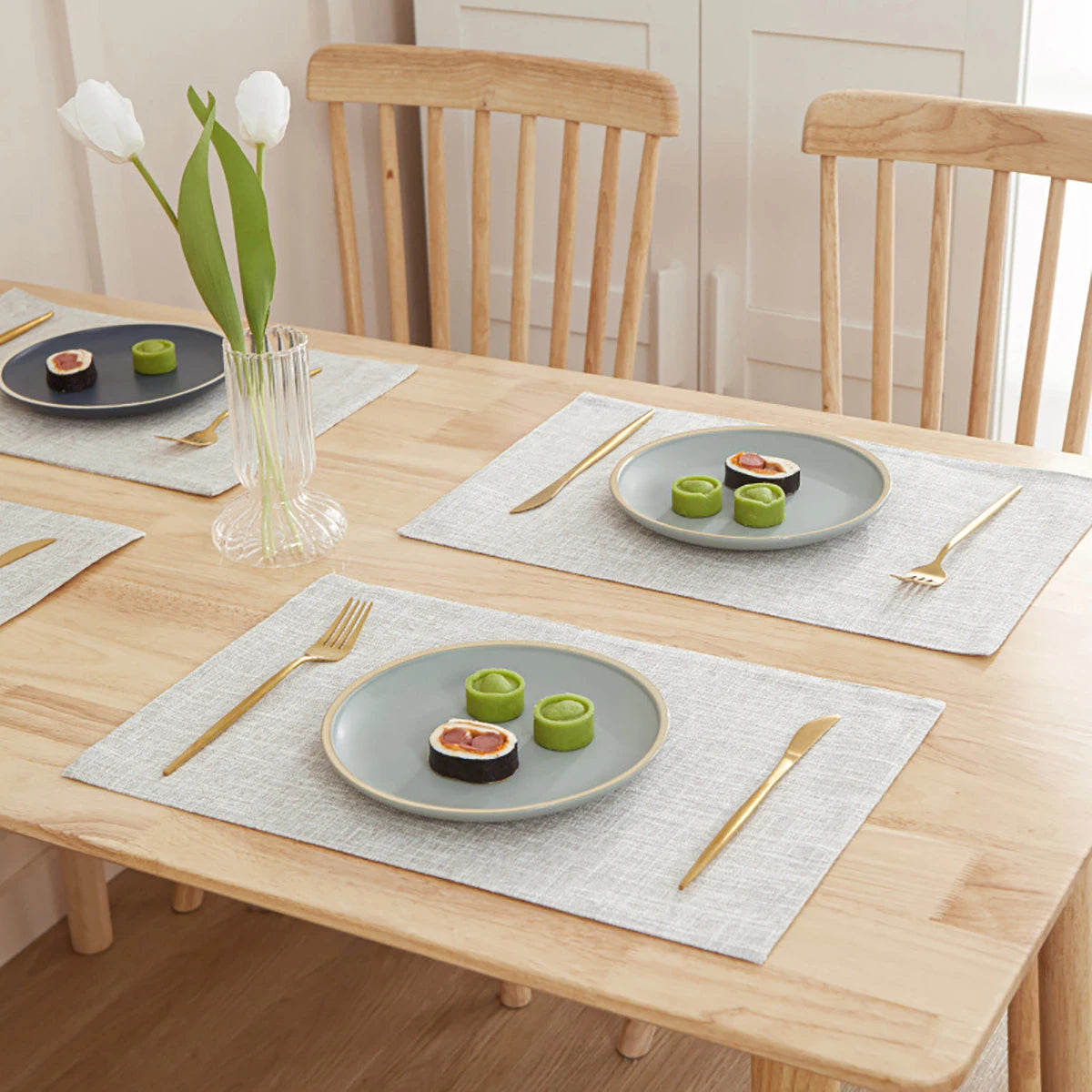 tapis table rectangle lin respectueux environnement isolation thermique facile nettoyage hygiène