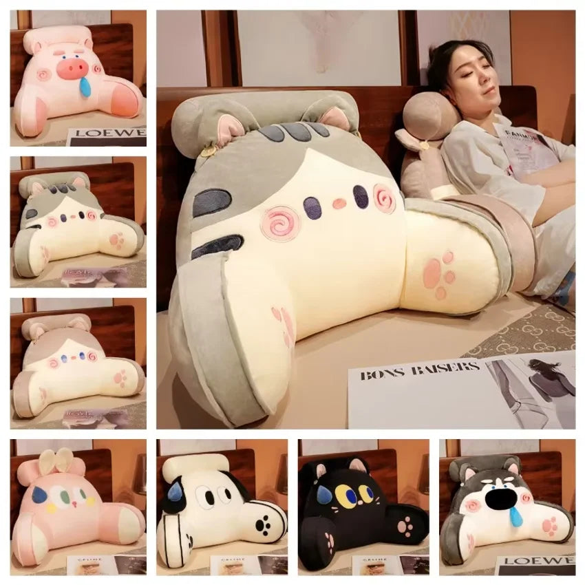 oreiller animal forme chat chien doux peluche enfantin confortable mémoire foam
