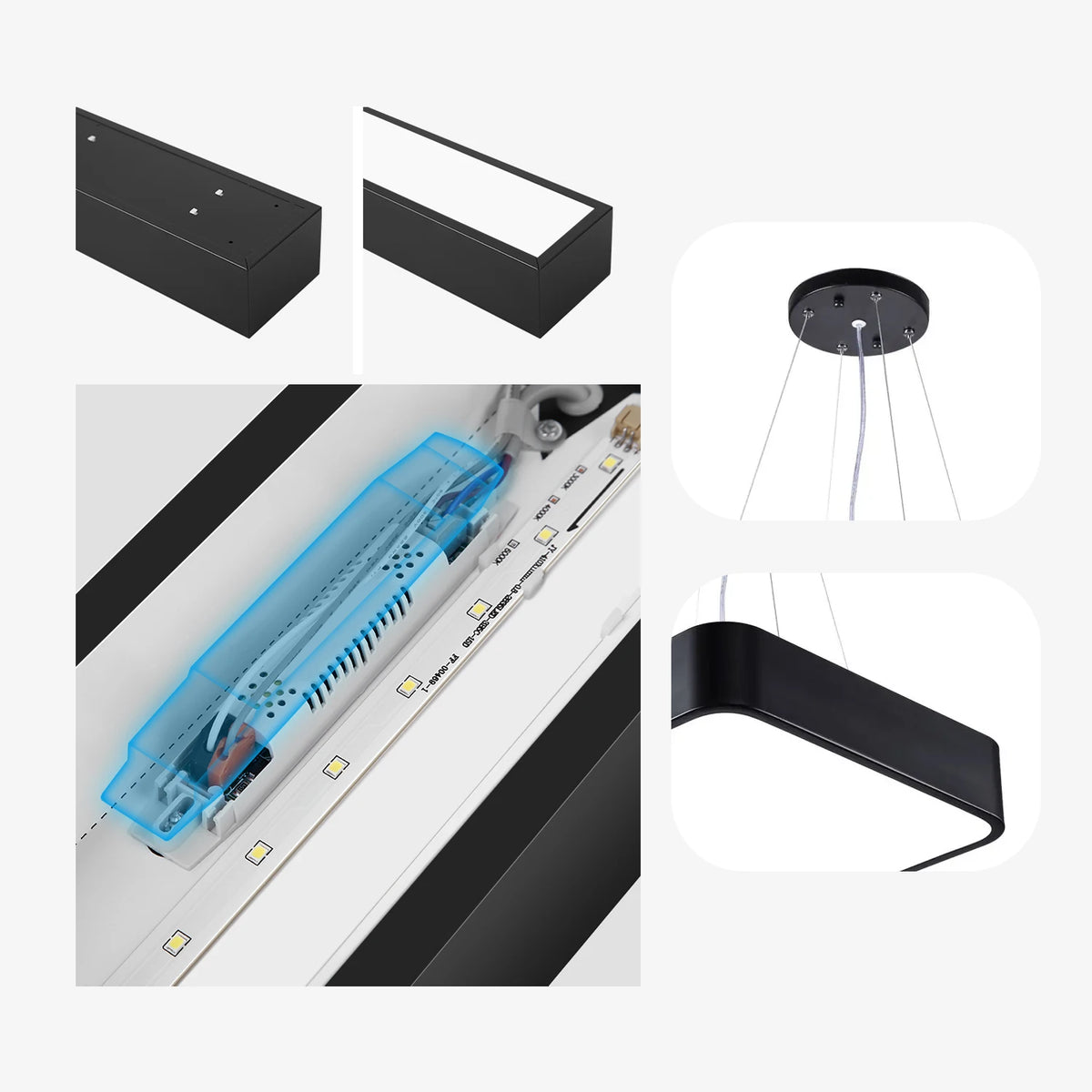 lampe suspendue led industrielle 50w 70w noir blanc moderne minimaliste