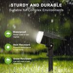 spot solaire led extérieur moderne noir ip65 modes éclairage piquet abs