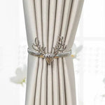 boucles or feuilles stylisées classiques métal inoxydable accessoires rideaux décoratifs haut gamme moderne