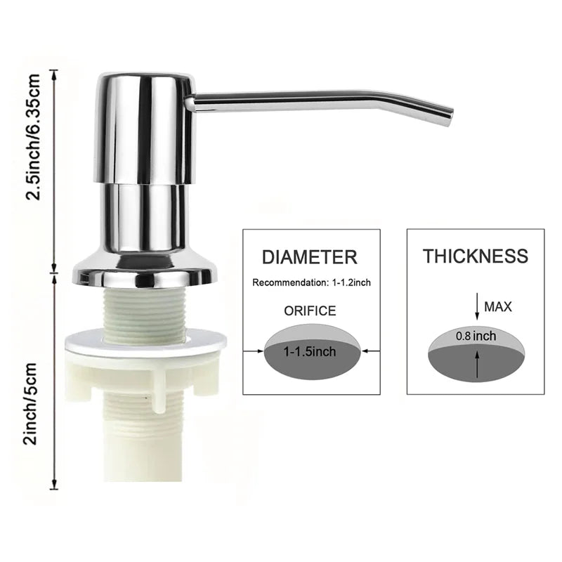distributeur liquide moderne argenté adhésif corps plastique tête inoxydable tube silicone bouteille plastique minimaliste