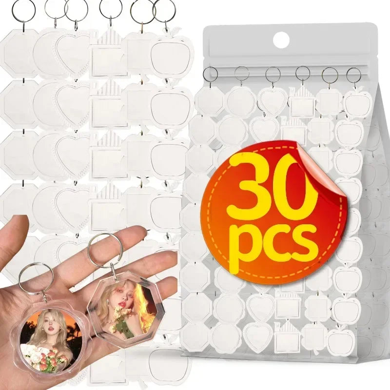 porte clés transparent motifs cœur fleur maison pomme anneau métallique cadeau personnalisé moderne