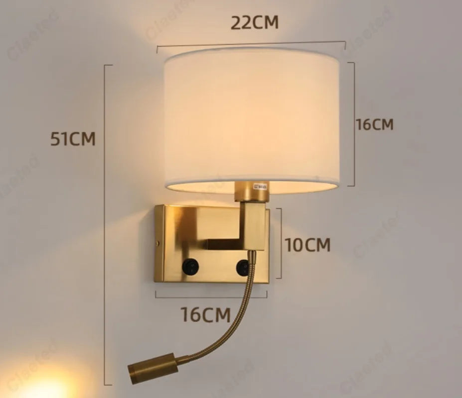 lampe murale moderne tissu noir beige éclairage chambre cuisine salle manger led angle réglable
