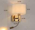 lampe murale moderne tissu noir beige éclairage chambre cuisine salle manger led angle réglable