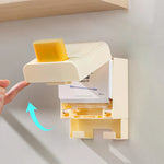 distributeur serviettes boîte anti poussière couvercle moderne rayures verticales adhésif blanc vert orange salle