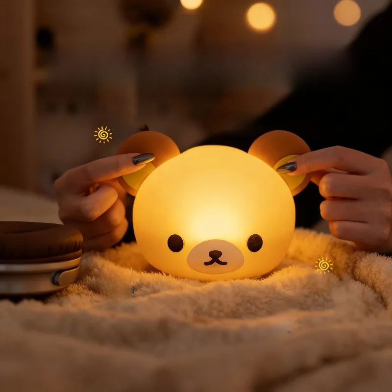 lampe table cartoon rilakkuma jaune clair dessin animé protection yeux ambiance chambre