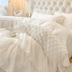 Drap blanc dentelle pour lit une personne