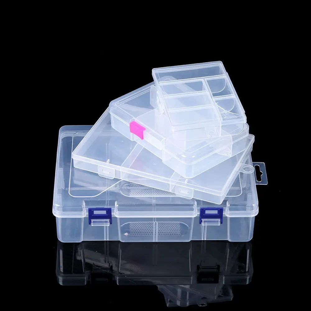 boîtes rangement transparentes empilables clips compartiments garage organisation bijoux diamants artisanat pilules