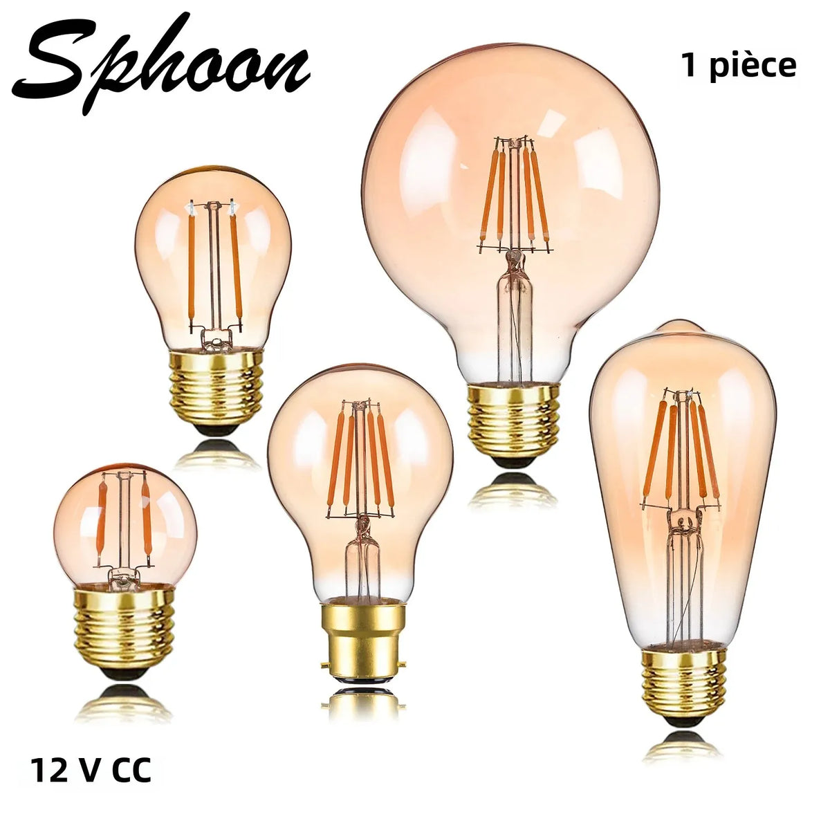 ampoules led vintage doré ambre filament opalescent e27 249 lumens 20000 heures