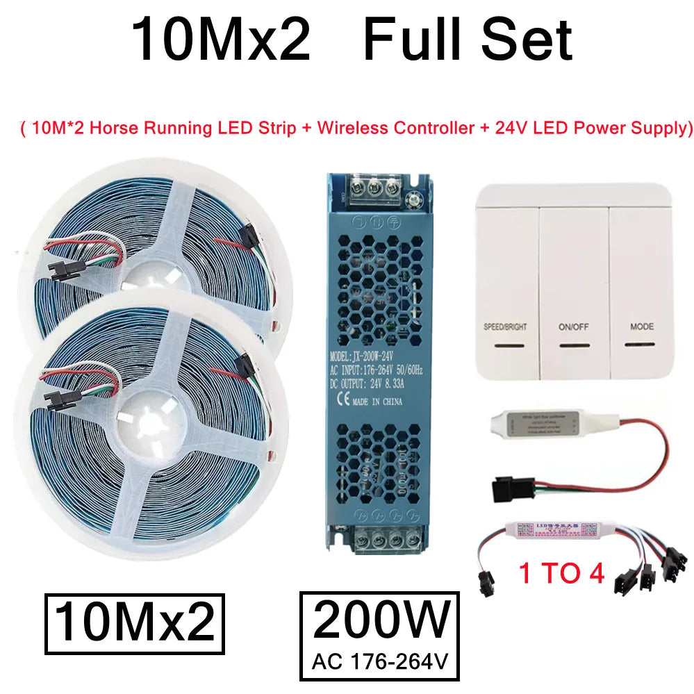 ruban led blanc 24v 10m contrôleur sans fil included led strip adhesive