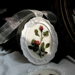 cadre miroir silicone ovale décor floral brillant or blanc classique baroqueintérieur décoration affichage bijoux