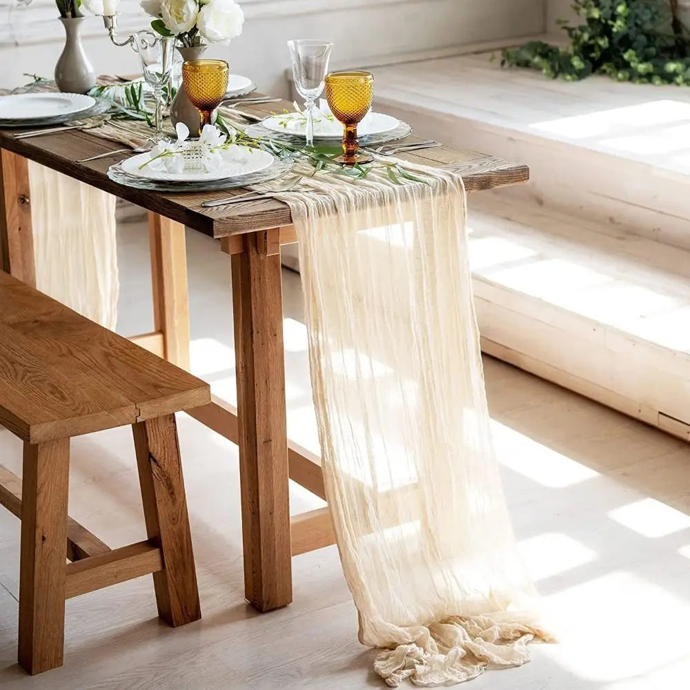 nappe plissée semi transparente verte olive beige rustique décoration table mariage fête