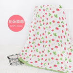 couverture bébé deux couches coton bambou motif floral moderne opacité verte blanc roseclair