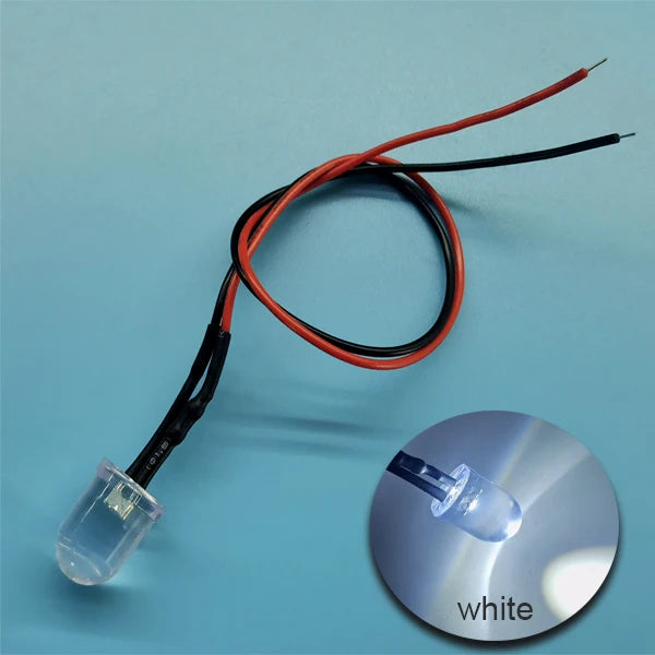 Diodes led rouges bleues vertes transparentes pré câblées 12V ronde modernes 20cm