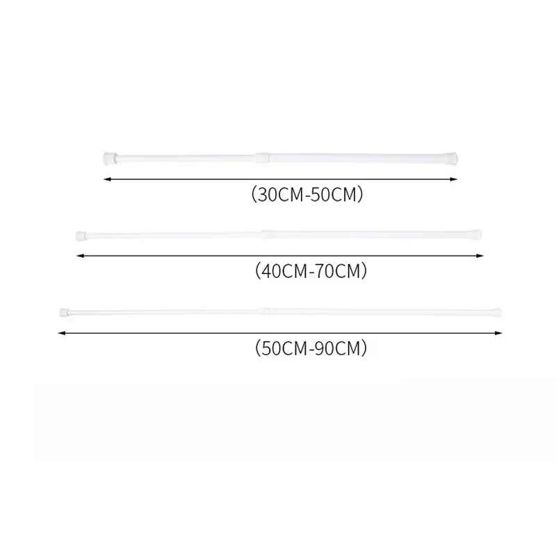 tringle télescopique extensible blanc moderne rideau serviettes carreaux floral minimaliste douche