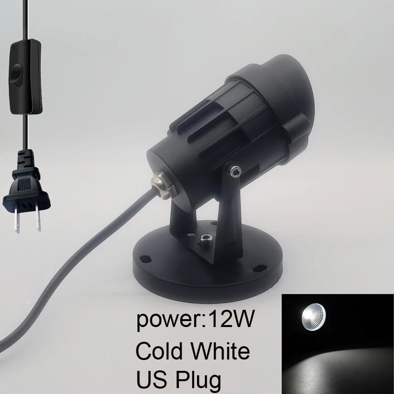 projecteur led noir moderne réglable télécommande fade strobe flash 12w us plug