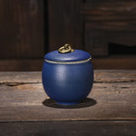 pot thé céramique classique poignée métallique couvercle texture grainée décoratif