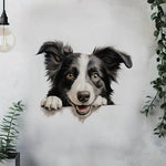 sticker mural border collie adhésif animal compagnie moderne chambre toilette décoration intérieur vinyle pvc