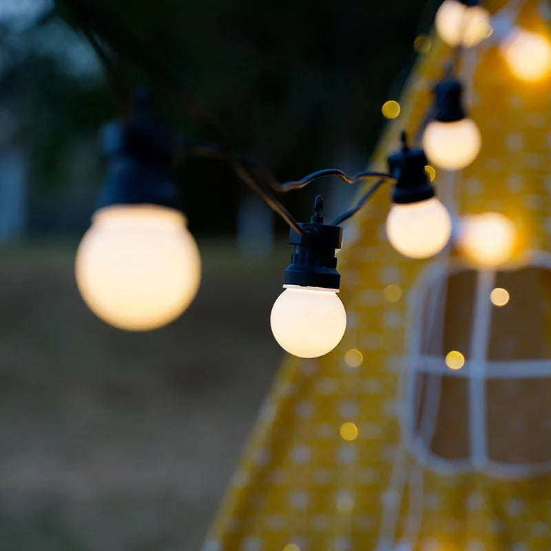 guirlande lumineuse blanche ip44 25 ampoules g50 moderne clips extérieur noël mariage