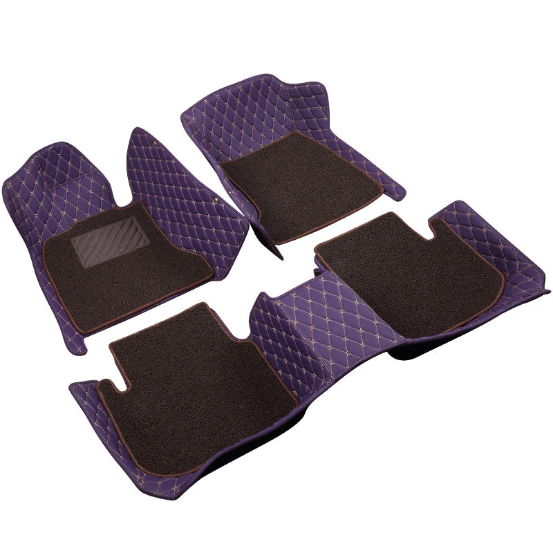 tapis sol voiture violet rouge beige moderne adhésif cuir artificiel waterproof anti poussière élégant