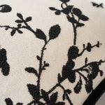 coussin carré motif floral noir classique décoration maison polyester adhésif 45x45cm moderne nordique