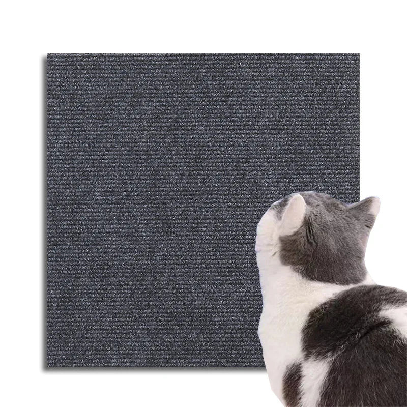 grattoir chats adhésif couleur gris moderne texture tissée taille 30x30cm 30x60cm