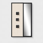 miroir pleine longueur contemporain beige noir abstract pattern cadre aluminium chambre salon decoration