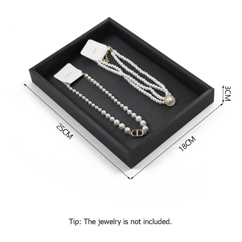 présentoir bijoux cuir classique or argent pierres précieuses clips rangement boîte plateau
