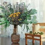 bouquet fleurs séchées naturel eucalyptus lavande vert jaune violet décoration intérieure bohème rustique