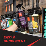 support mural noir industriel bidons vaporisateurs garage stockage 40cm longueur 3cm hauteur 5cm profondeur