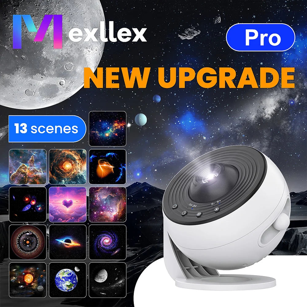 projecteur étoiles nébuleuses disques interchangeables veilleuse led motifs spatiaux lune planètes moderne futuriste contrôle