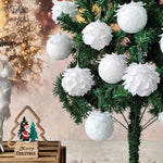 Boîte de 3 boules de Noël blanches pétales Ombre Interieur